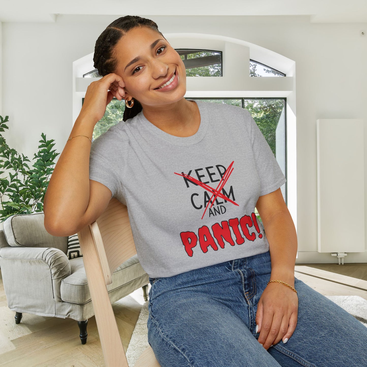 Keep Calm and Panic Adult T-shirt