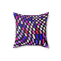 Warped Purple Checkered Throw Pillow
