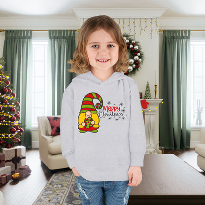 Merry Christmas Girl Gnome Toddler Pullover Fleece Hoodie