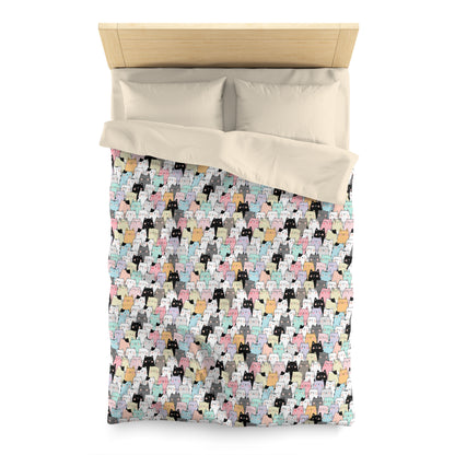 Cartoon Cats Microfiber Duvet Cover