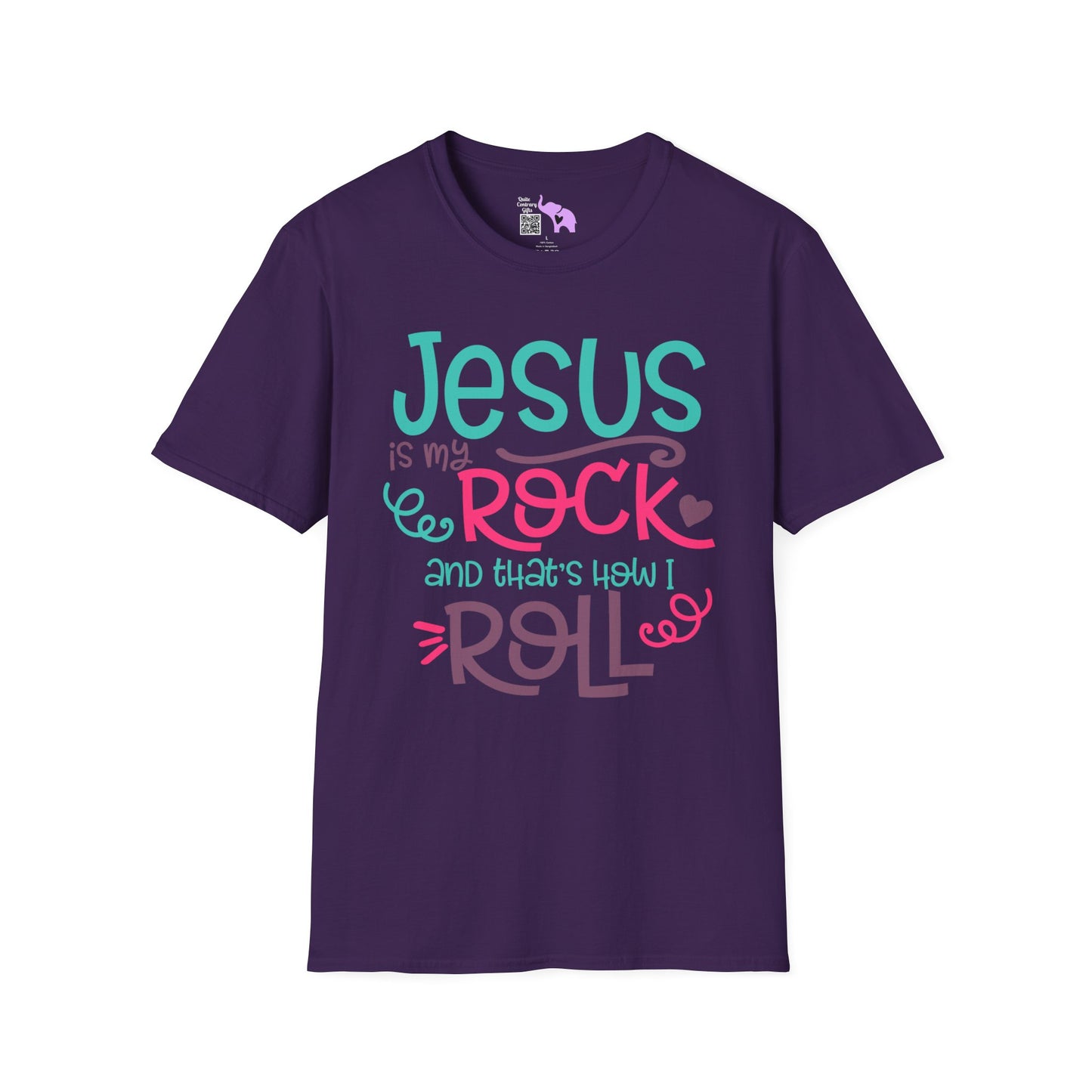 Jesus Is My Rock & That's How I Roll Adult T-shirt