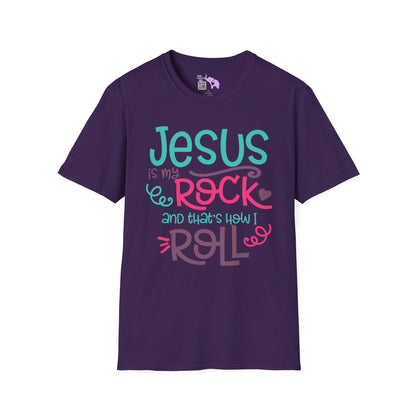 Jesus Is My Rock & That's How I Roll Adult T-shirt