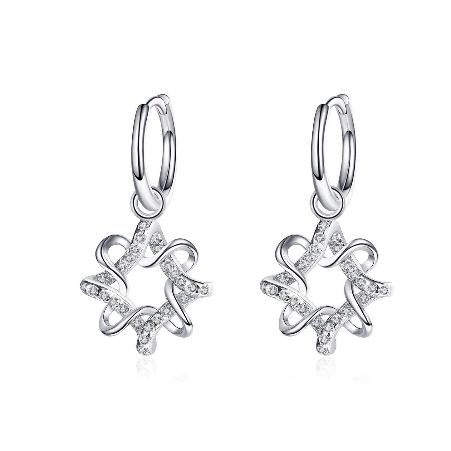 Sterling Silver/Moissanite Polygon Star Earrings