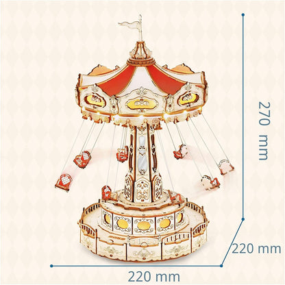 Carnival Swing Ride Mechanical Wooden Music Box Kit