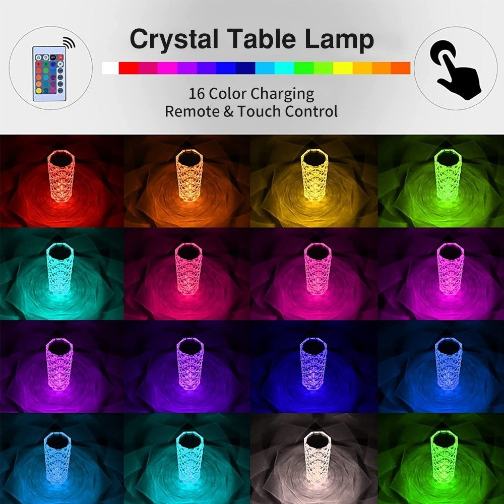 LED 16 Colors Crystal Touch Lamp