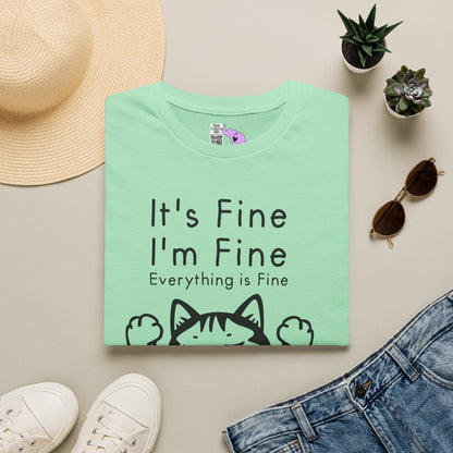 It's Fine I'm Fine Everything's Fine (Cat) Adult T-shirt