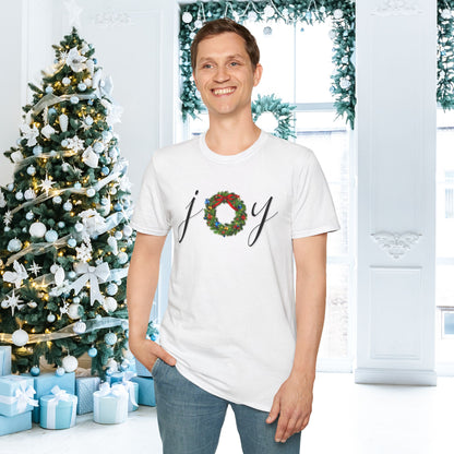 Joy with Wreath Adult T-shirt