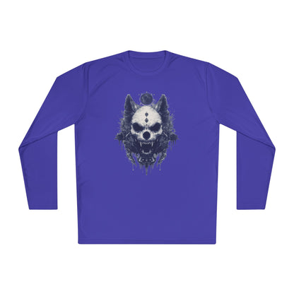Creepy Skull Wolf Adult Long Sleeve Tee