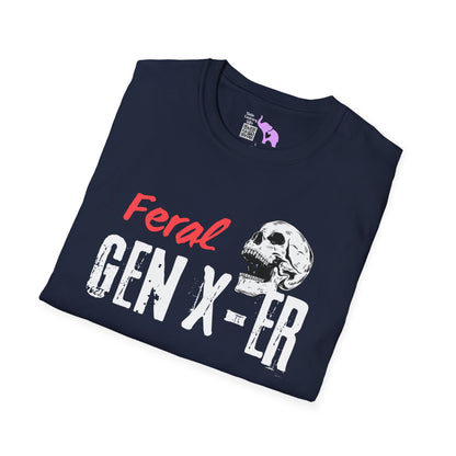 Feral GenXer w/Skull Adult T-shirt