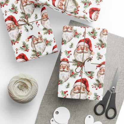 Berry Merry Santa Wrapping Paper
