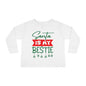 Santa Is My Bestie Toddler Long Sleeve Tee