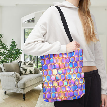 Aurora Hexagons Canvas Tote Bag