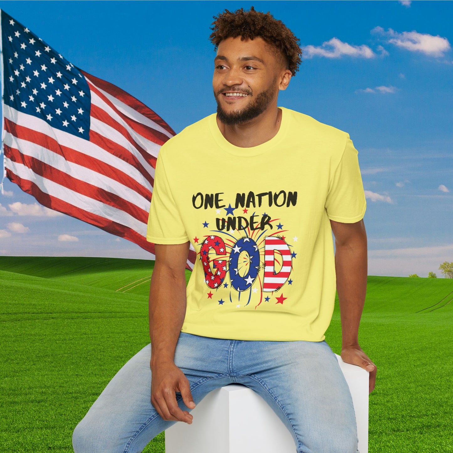 One Nation Under God Adult T-shirt