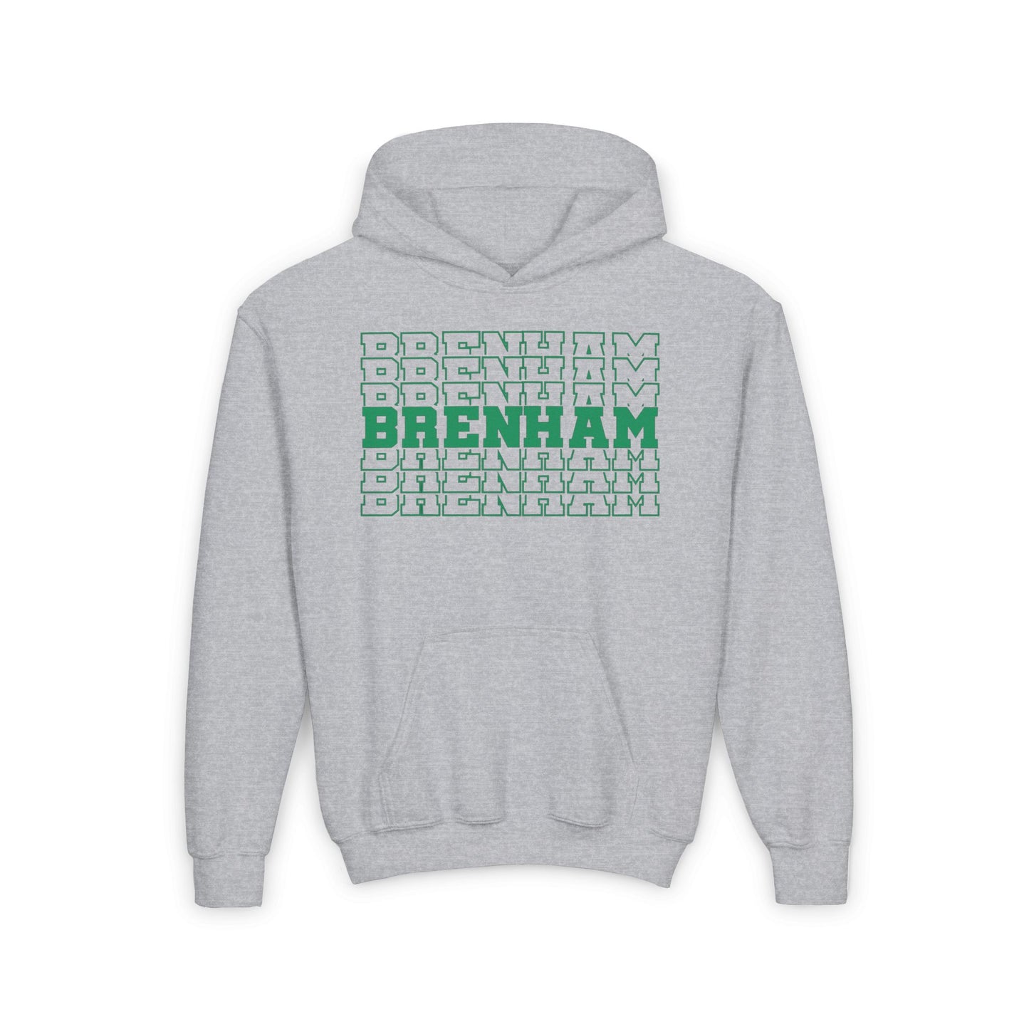 Brenham (Stacked) Mascot Youth Heavy Blend Hoodie