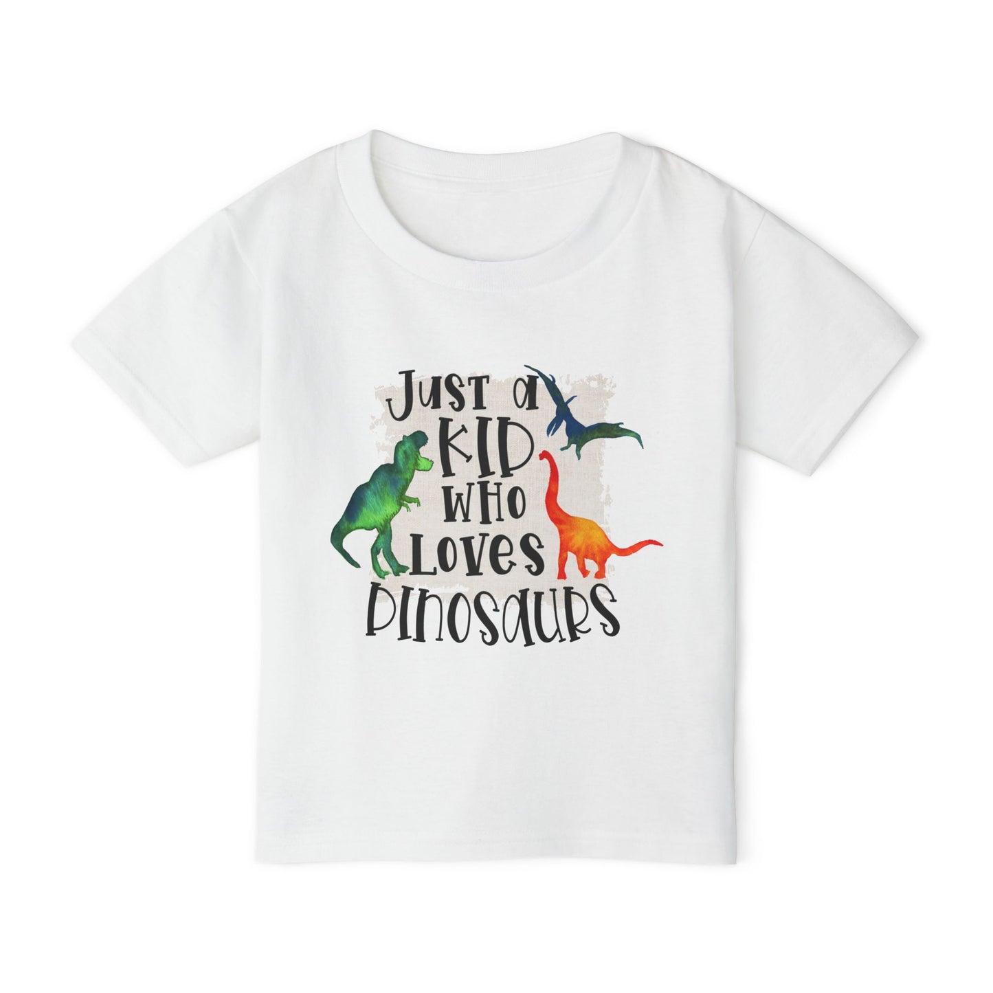 Just A Kid Who Loves Dinosaurs Heavy Cotton™ Toddler T-shirt
