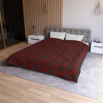 Crimson Flutter Microfiber Duvet Cover