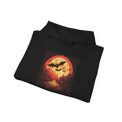 Creepy Bats Over Moon 2 Heavy Blend™ Hooded Sweatshirt