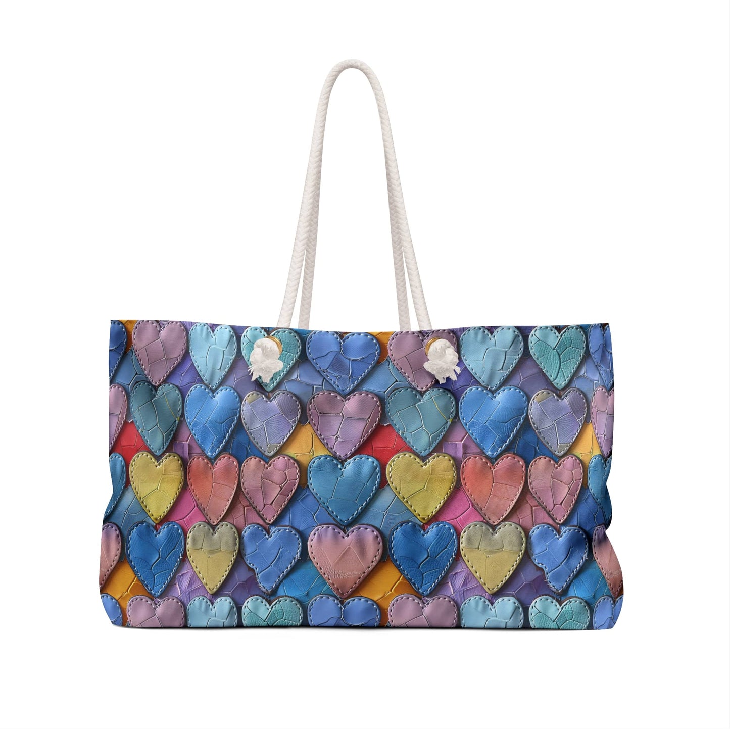 Color Pop Leather Hearts Weekender Bag
