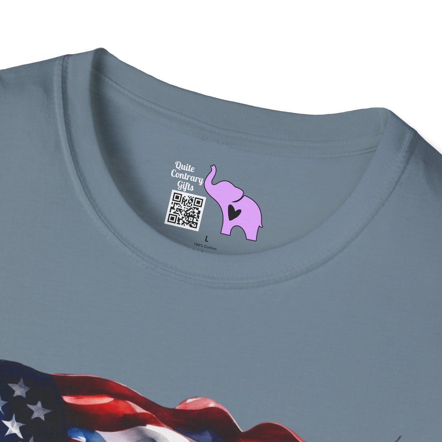 Waving American Flag Adult T-Shirt