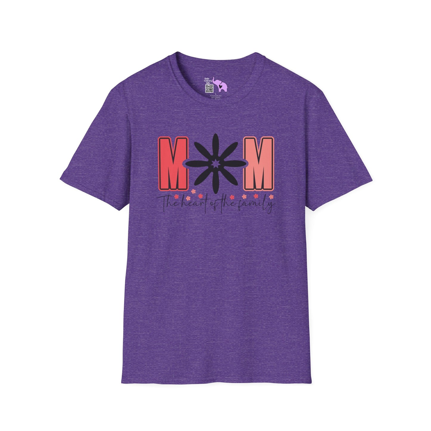 Mom The Heart Of The Family Adult T-shirt