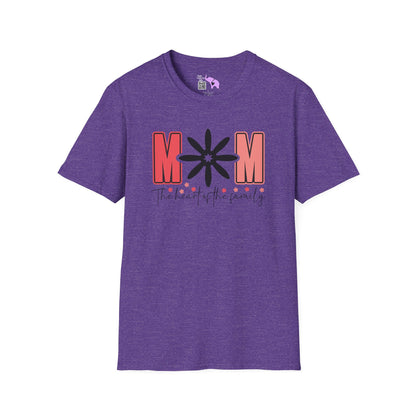 Mom The Heart Of The Family Adult T-shirt
