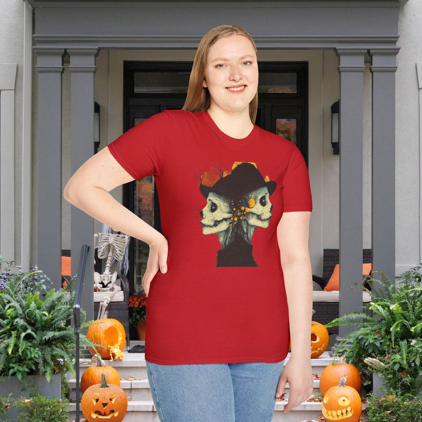 Creepy Skull Witches Adult T-shirt