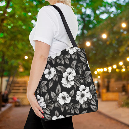 Black & White Daisies Canvas Tote Bag