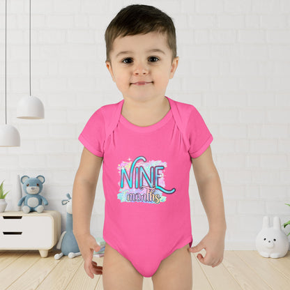 Pastel Wild One Milestone Baby Bodysuit-Nine Months
