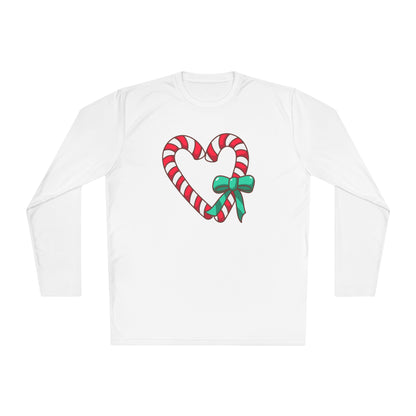 Candy Cane Heart Adult Long Sleeve Tee