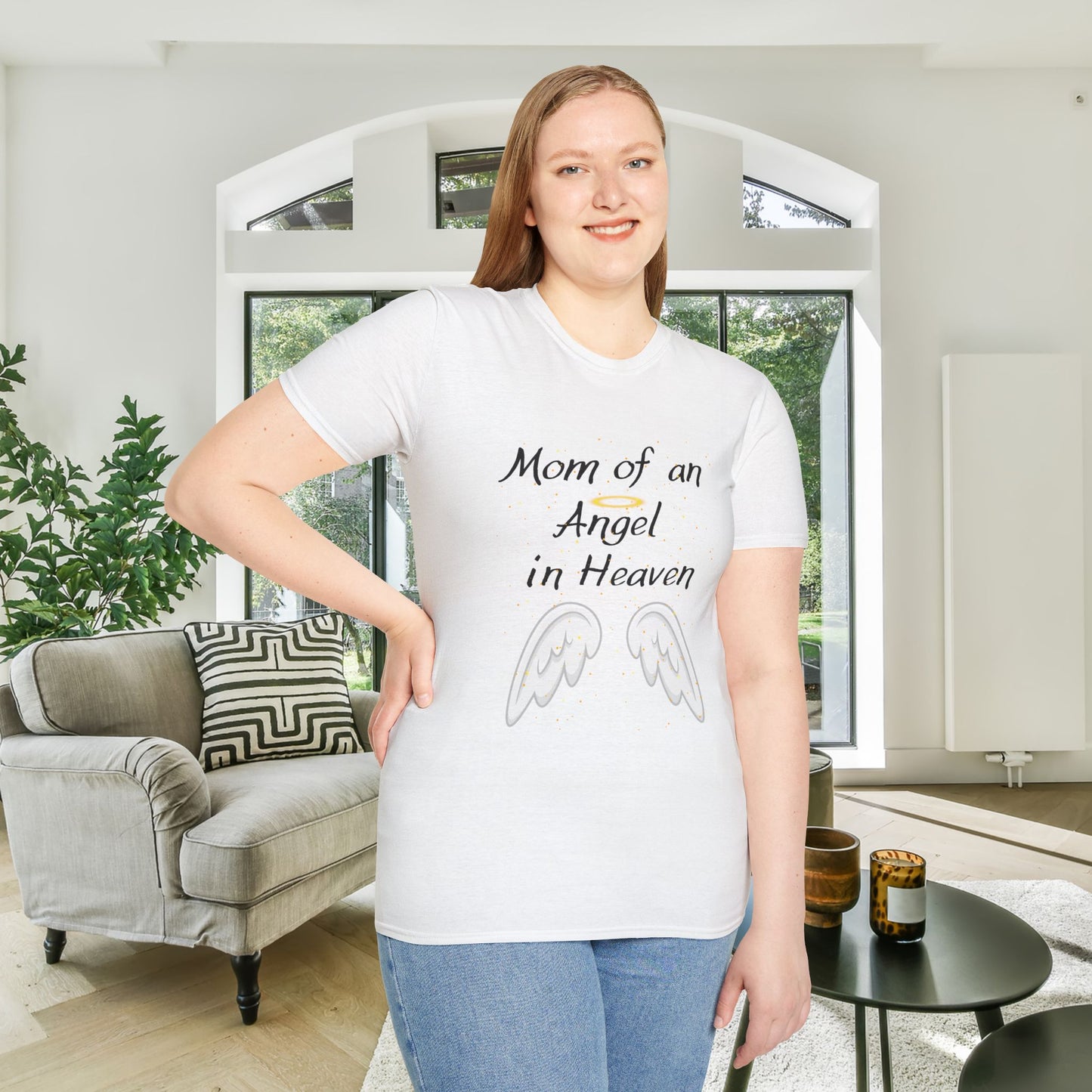 Mom of an Angel in Heaven Adult T-shirt