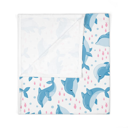 Little Dolphin Splash Baby Swaddle Blanket