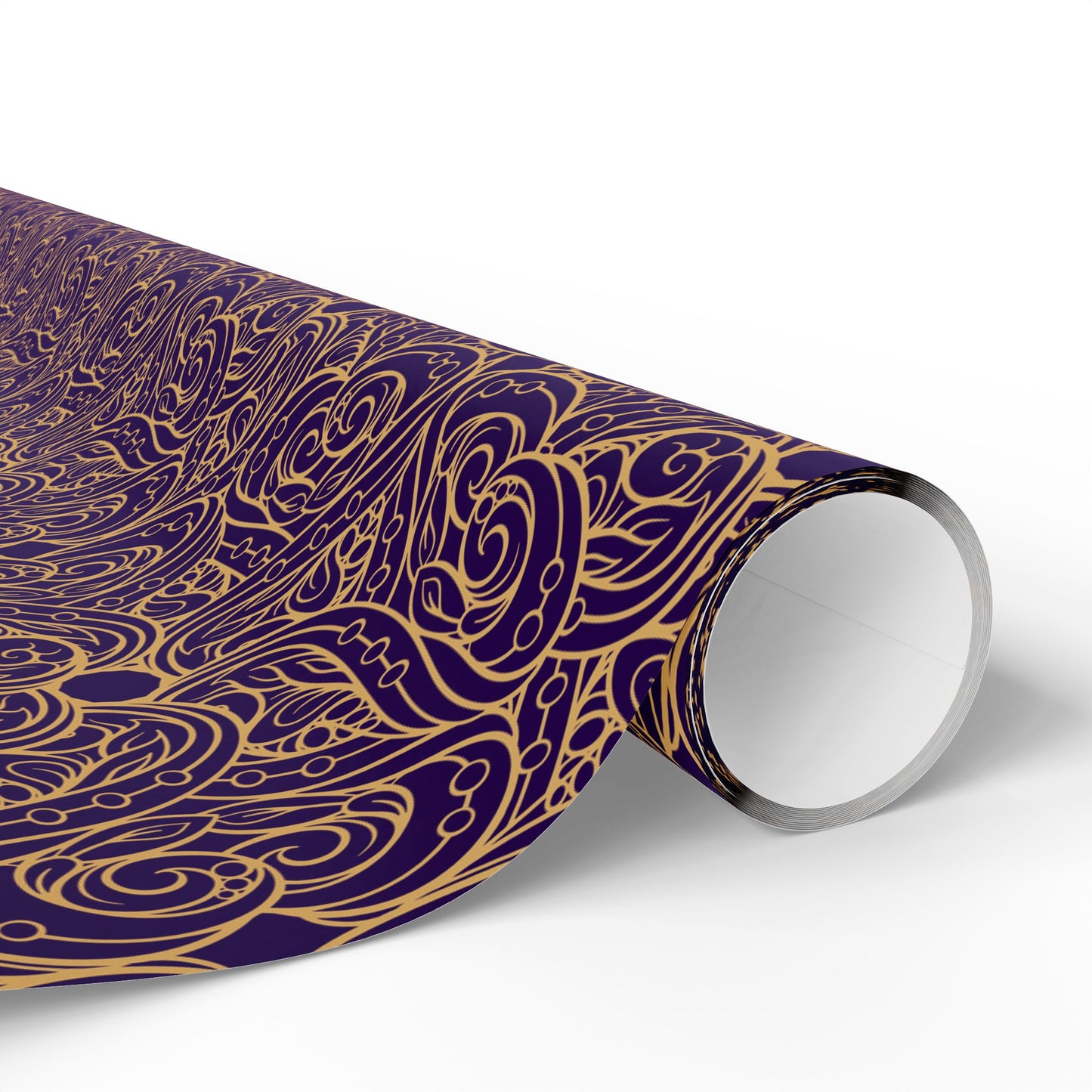 Golden Amethyst Radiance Mandala Wrapping Paper