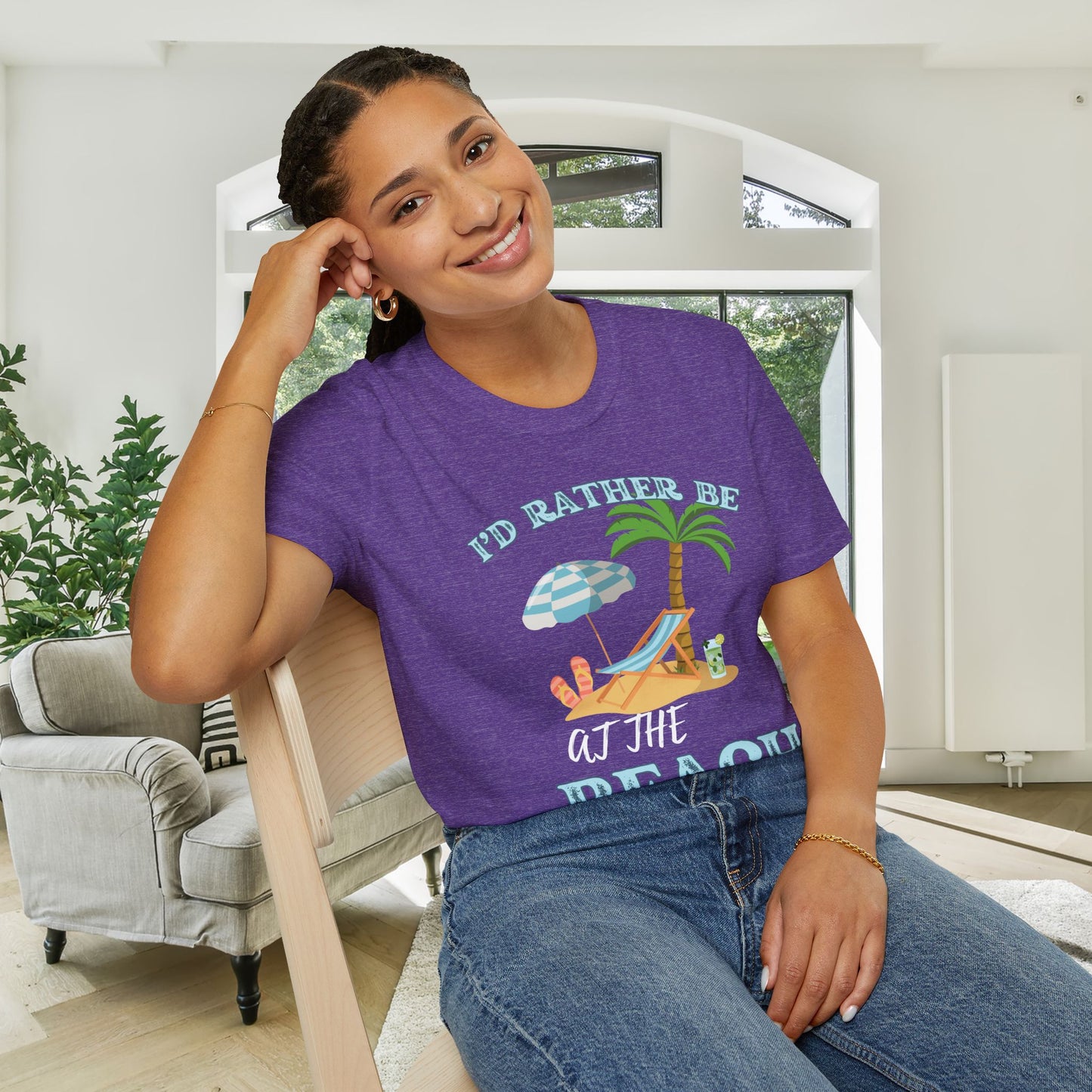 I'd Rather Be At The Beach Adult T-shirt