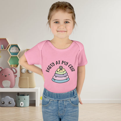 Party At My Crib Infant Baby Rib Bodysuit