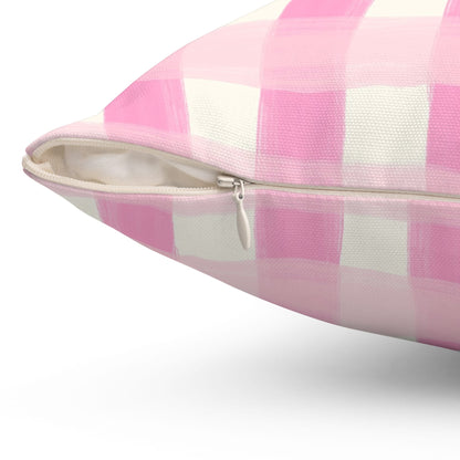 Dreamy Rose Gingham Throw Pillow