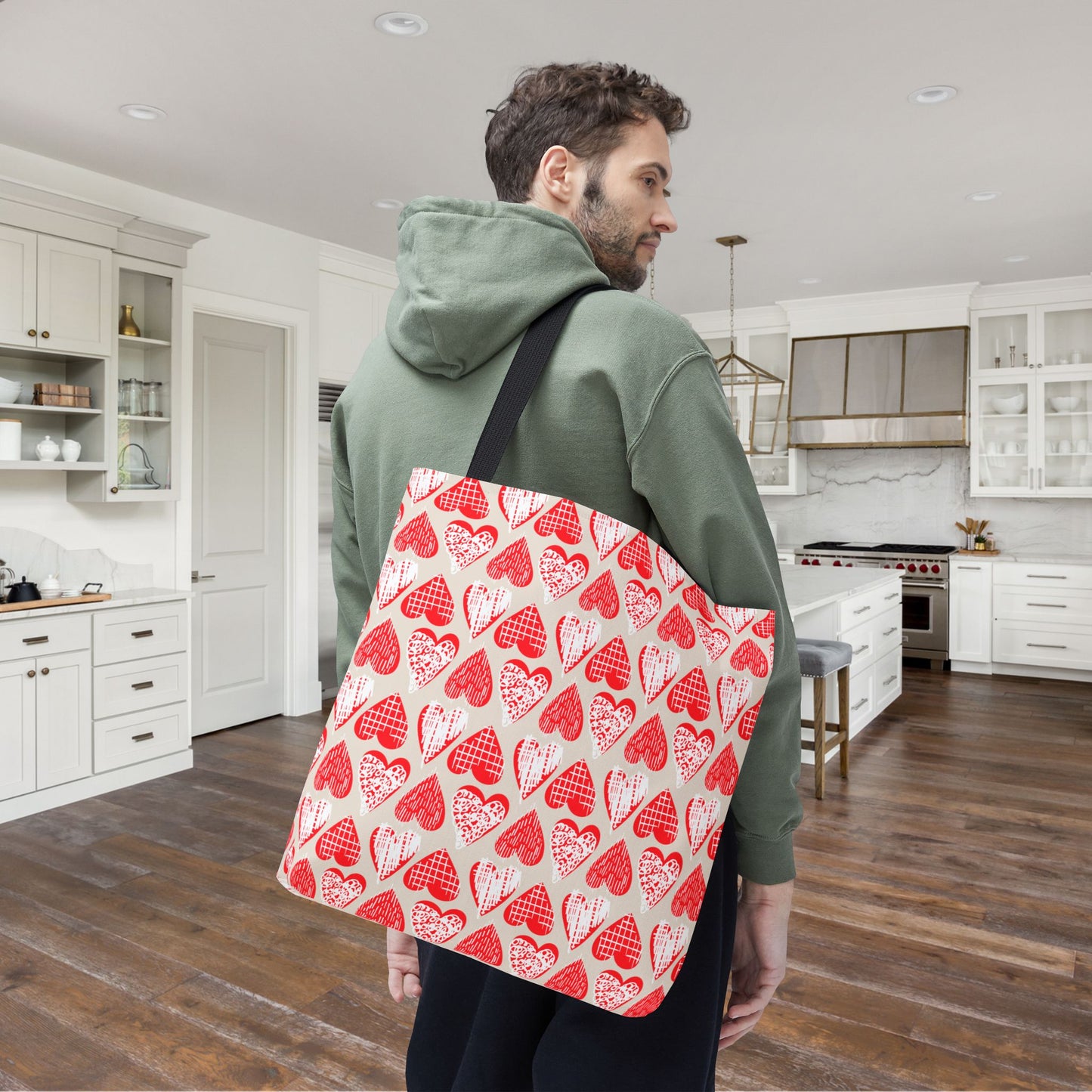 Doodle Hearts Canvas Tote Bag