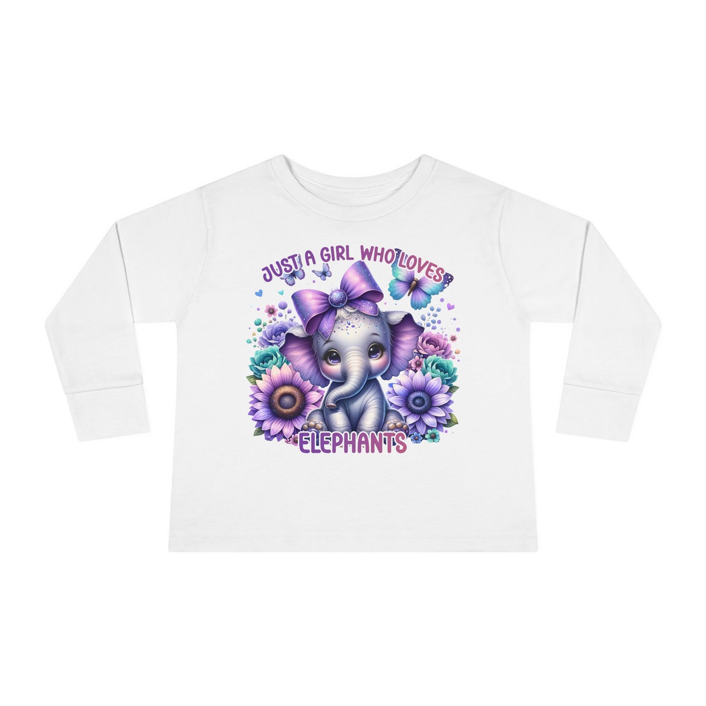 Just A Girl Who Loves Elephants Toddler Long Sleeve Tee