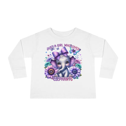 Just A Girl Who Loves Elephants Toddler Long Sleeve Tee