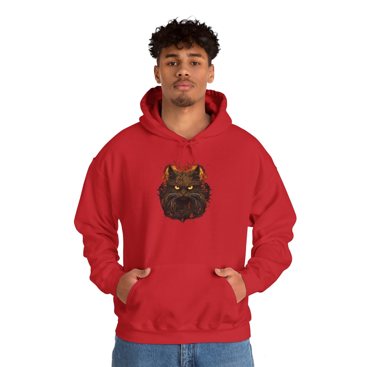 Creepy Black Cat Heavy Blend™ Hooded Sweatshirt