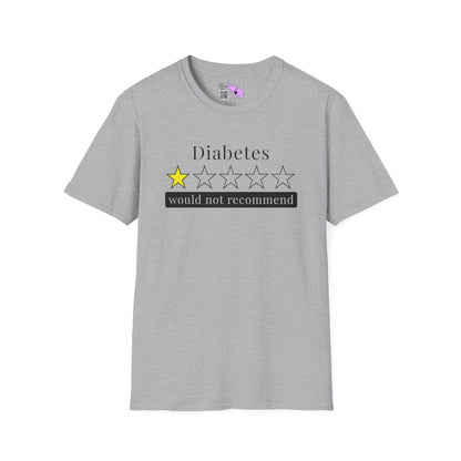 Diabetes 1 Star Would Not Recommend Adult T-shirt