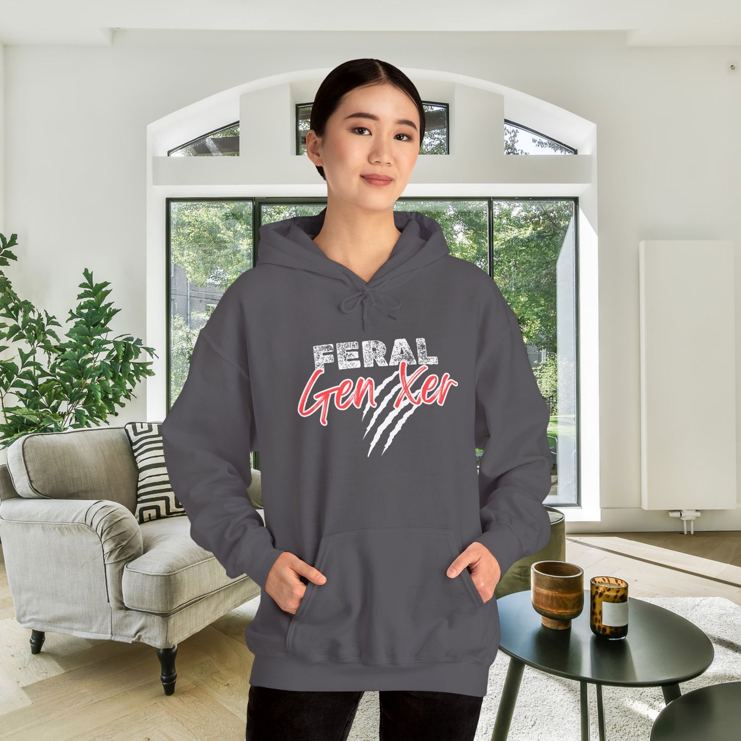 Feral Gen Xer w/Claws Heavy Blend™ Hooded Sweatshirt