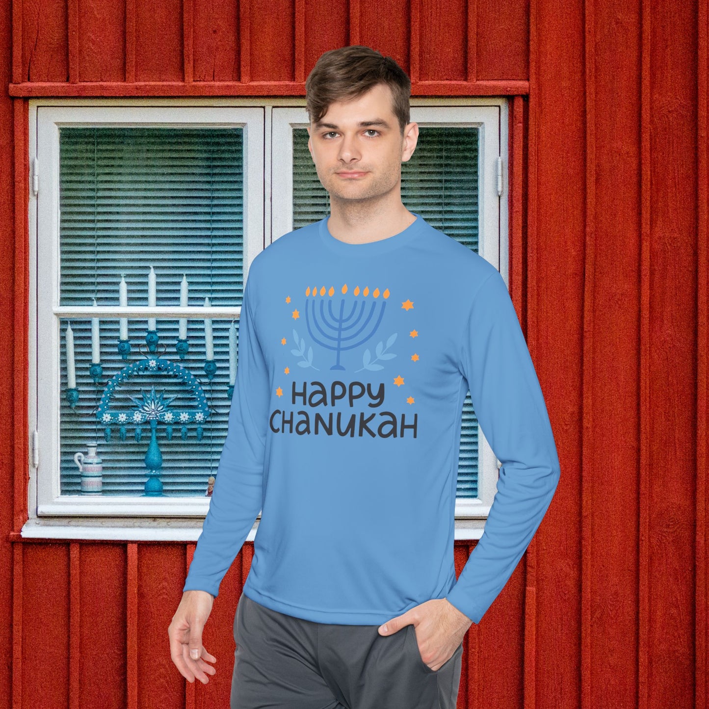 Happy Chanukah Adult Long Sleeve Tee