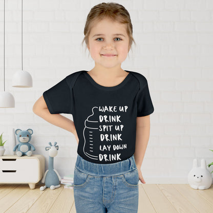 Wake Up Spit Up Lay Down Drink Infant Baby Rib Bodysuit