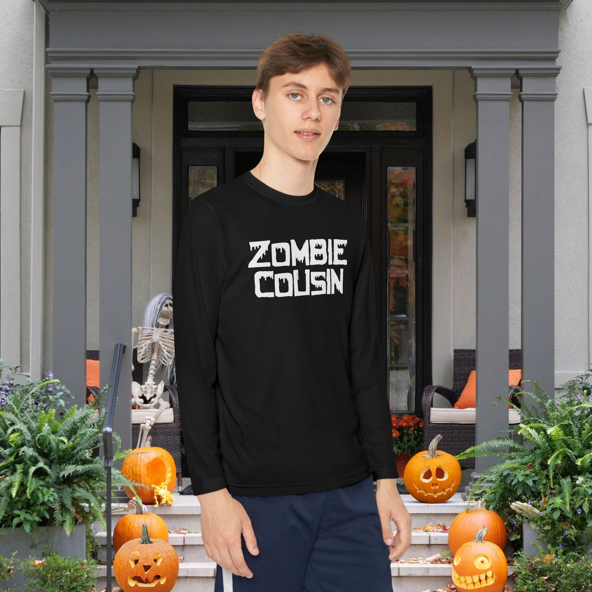""Zombie Cousin Youth Long Sleeve Tee