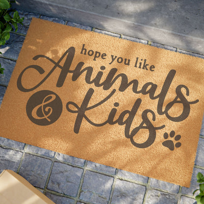 Hope You Like Animals & Kids Coconut Fiber Doormat