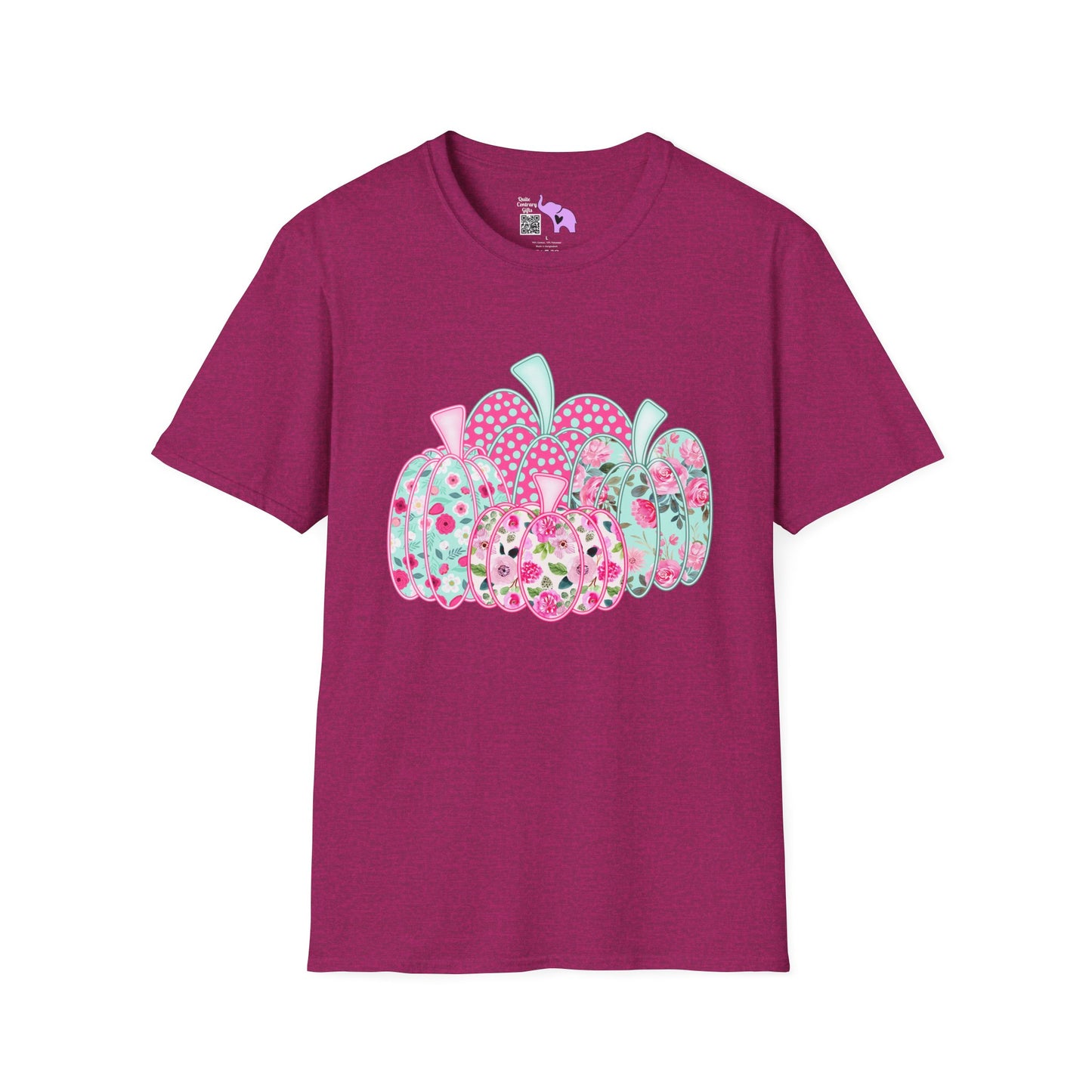 Floral Pumpkins Adult T-shirt