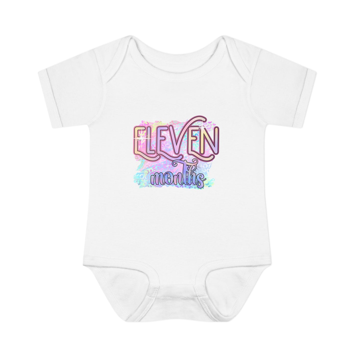 Pastel Wild One Milestone Baby Bodysuit-Eleven Months
