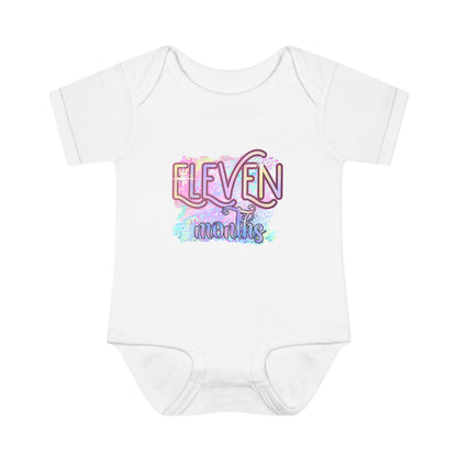 Pastel Wild One Milestone Baby Bodysuit-Eleven Months