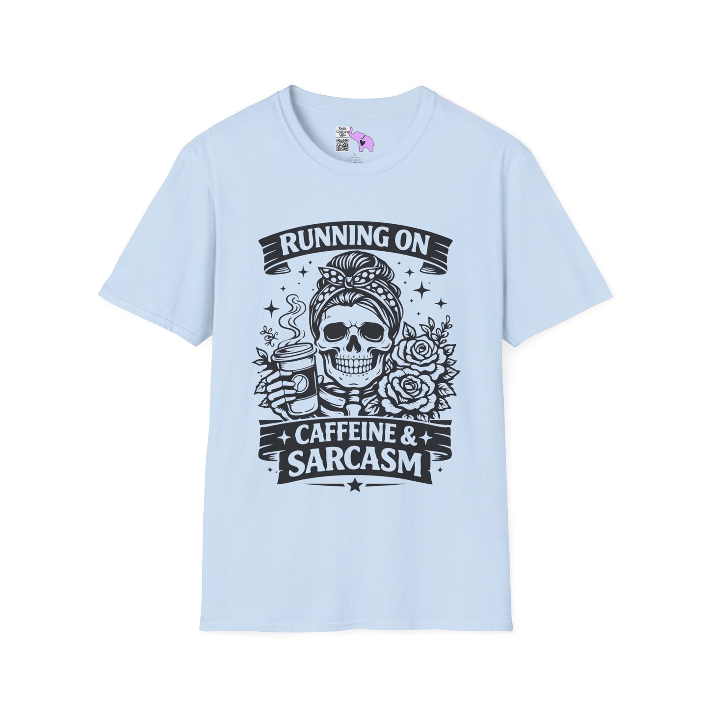 Running On Caffeine & Sarcasm Adult T-shirt