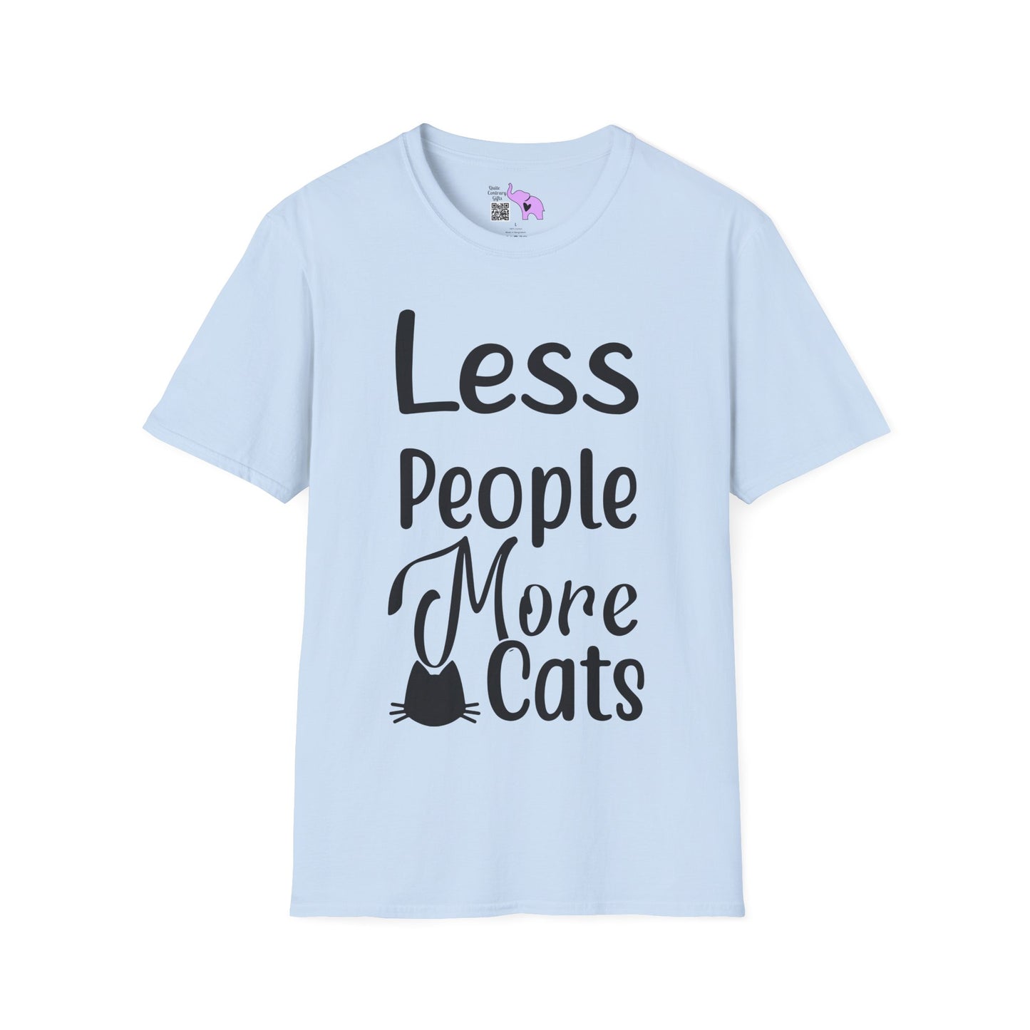 Less People More Cats Adult T-shirt